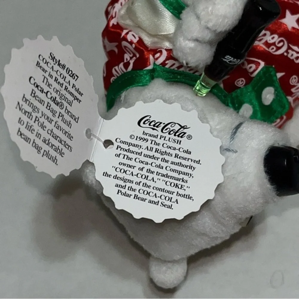 Coca-Cola Polar Bear in Red Romper Bean‎ Bag Plush